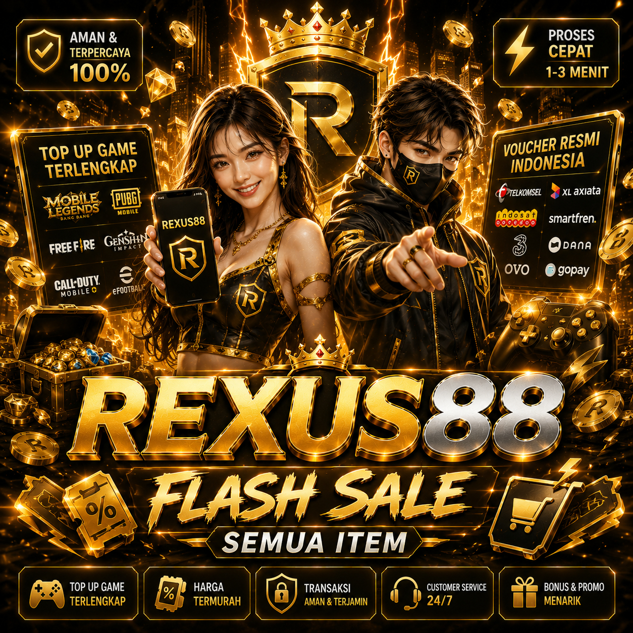 Flash sale semua item game jam 20.00 sampai 22.00 WIB